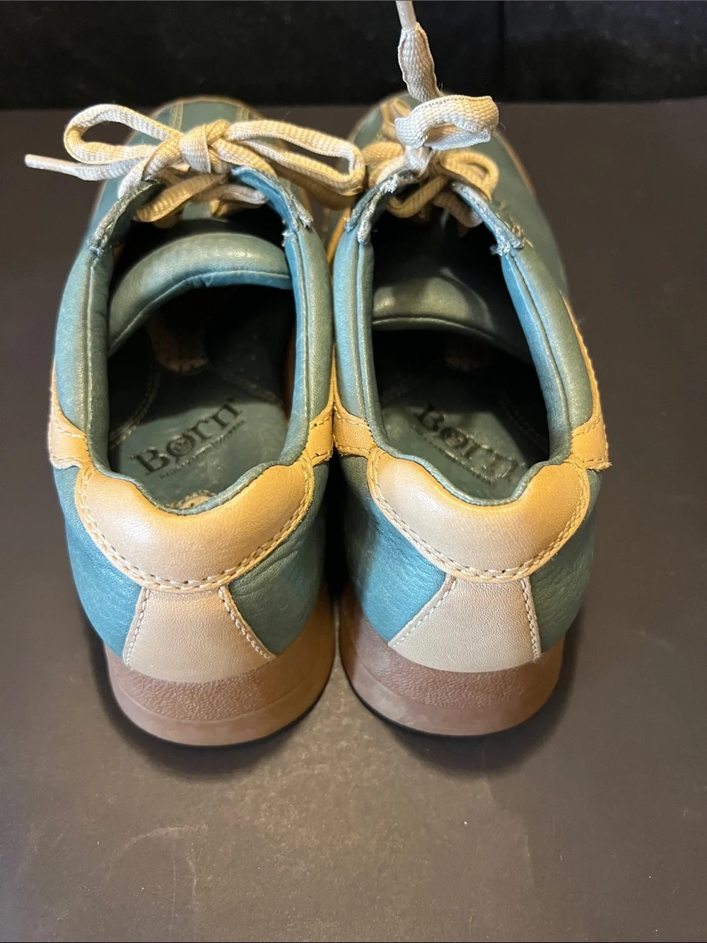 Born Leather Sneakers in Teal and Tan size 7.5
